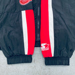 Detroit Red Wings: 1990's Blackout Fullzip Starter Windbreaker (L)