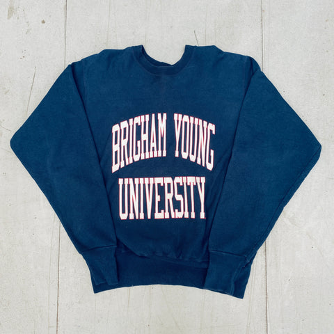 BYU Cougars: 1990's Graphic Spellout Sweat (L)