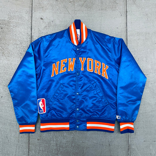 New York Knicks: 1980's Satin NBA Authentics Starter Bomber Jacket (S)