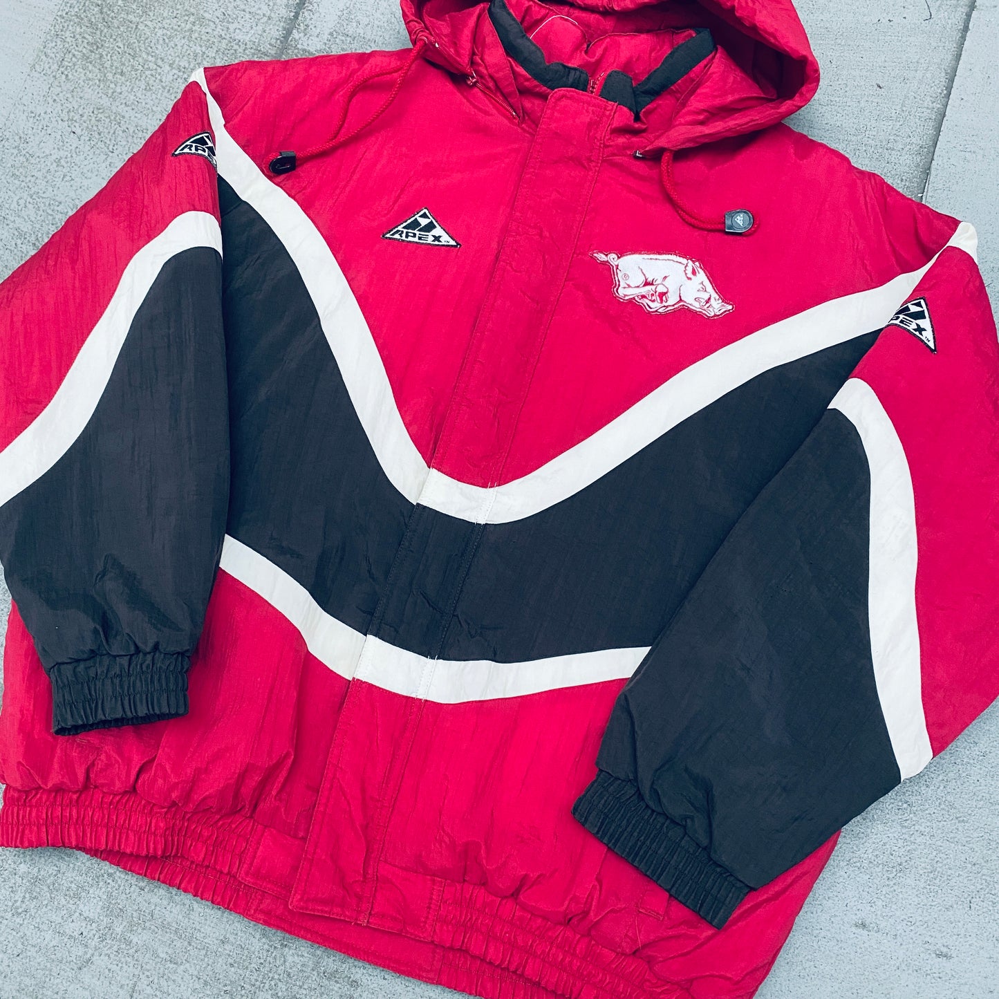 Arkansas Razorbacks: 1990's Apex One "Ice Cream Man" Wave Fullzip Jacket (XL)