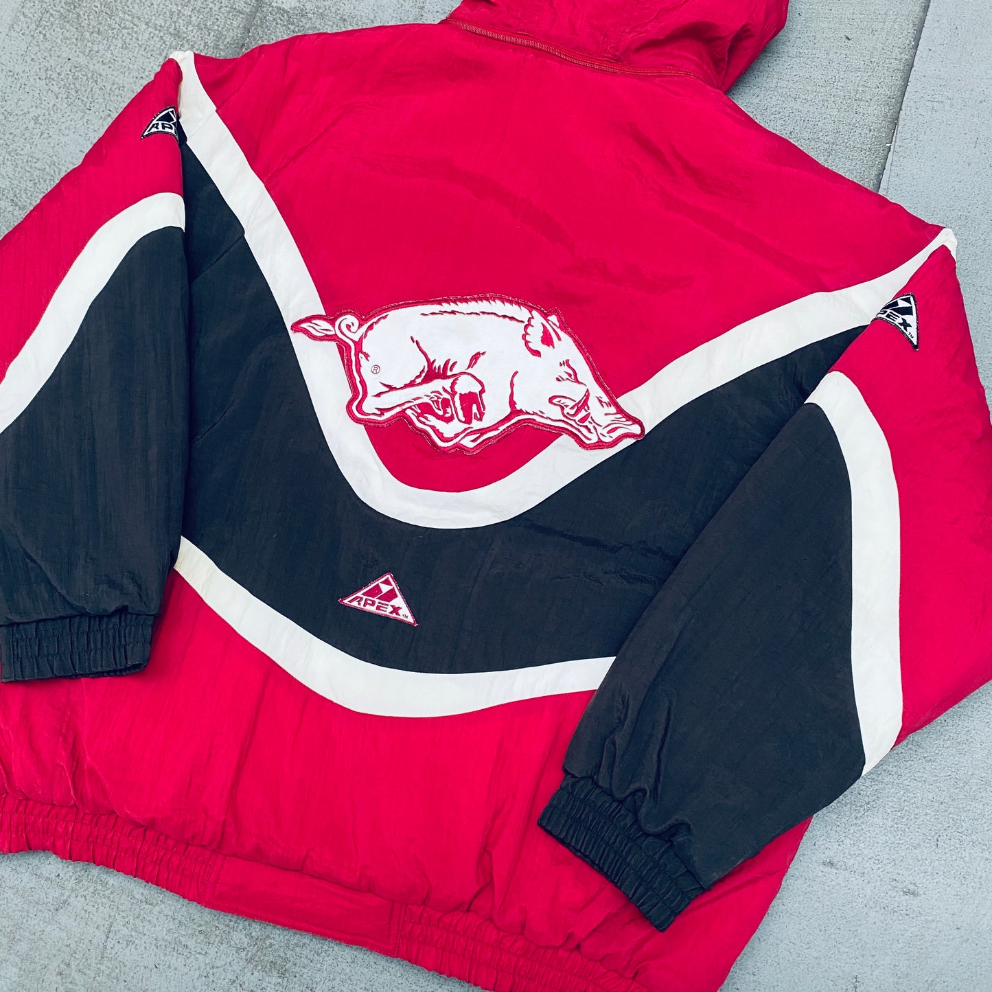 Arkansas Razorbacks: 1990's Apex One "Ice Cream Man" Wave Fullzip Jacket (XL)