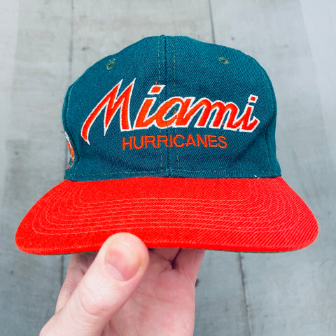 Miami Hurricanes: 1990's Sports Specialties Double Line Script Spellout Snap