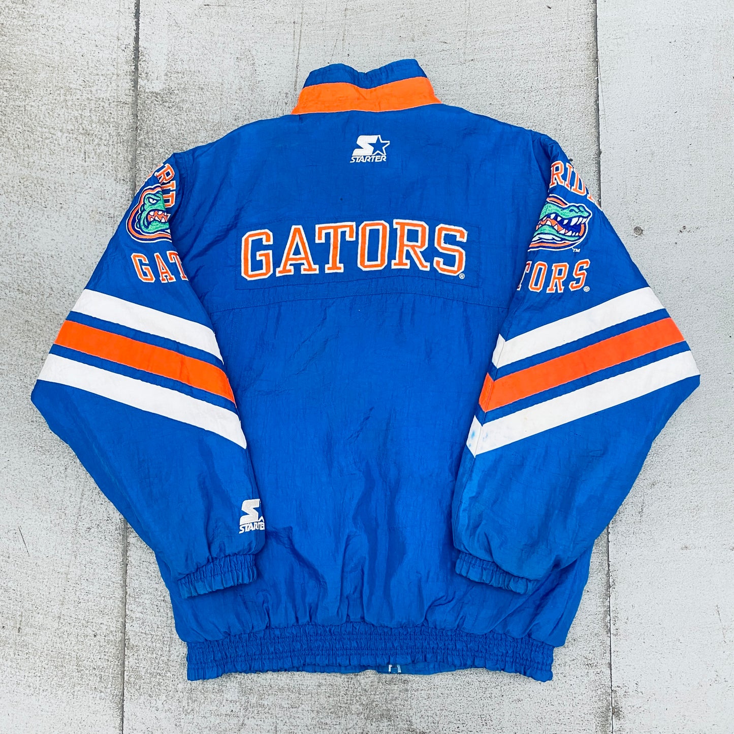 Florida Gators: 1990's Reverse Spellout Fullzip Starter Chevron Jacket (S/M)