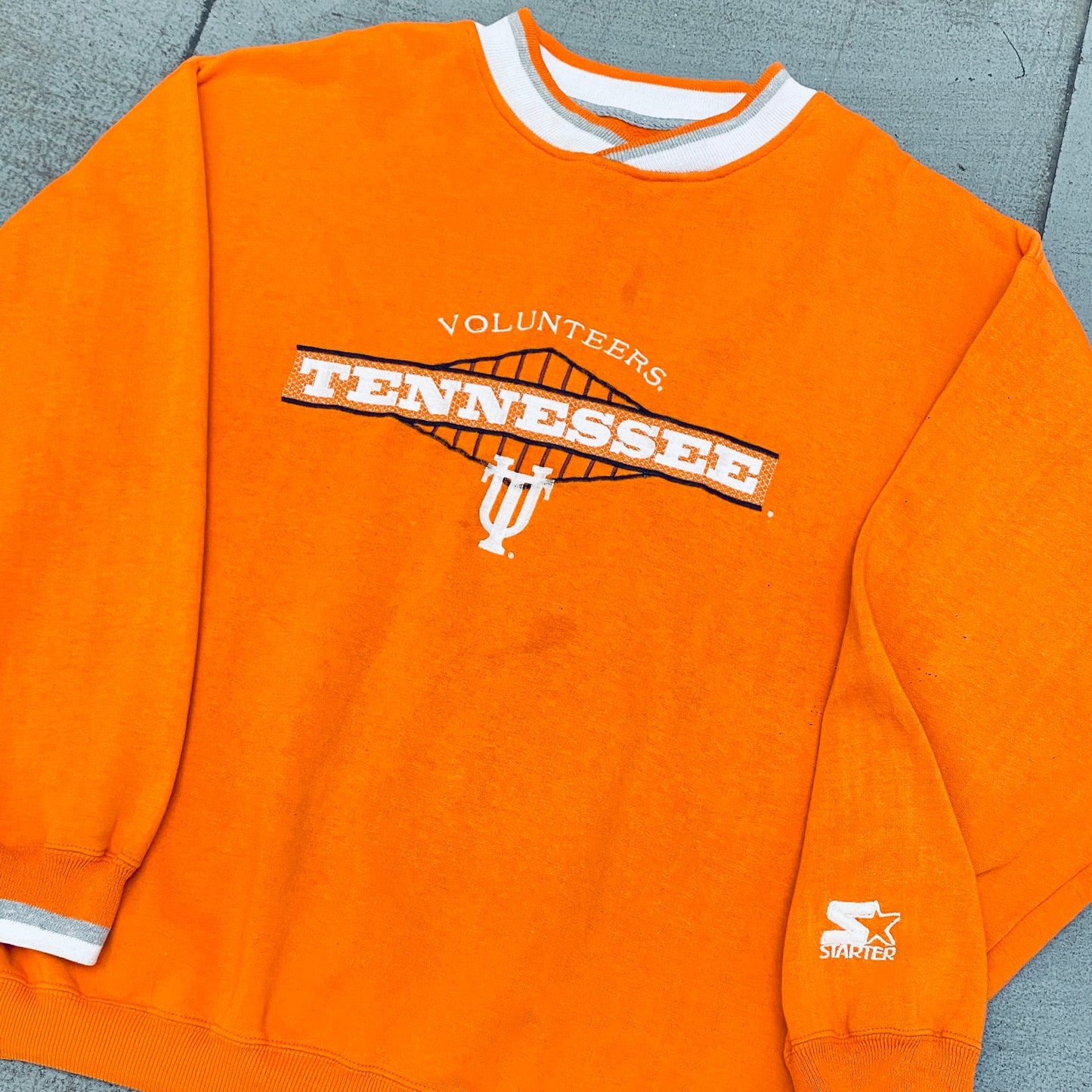 Tennessee Volunteers: 1990's Embroidered Spellout Starter Sweat (XL/XXL)