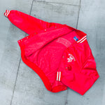 Wisconsin Badgers: 1990's Champion Satin Stitched Reverse Spellout Bomber Jacket (XL/XXL)