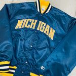 Michigan Wolverines: 1980's Satin Stitched Spellout Starter Bomber Jacket (L)