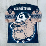 Georgetown Hoyas: 1990's Nutmeg Mills All Over Graphic Print Jersey (M)
