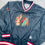 Chicago Blackhawks: 1990's Bob Probert Center Ice Starter Rink Side Jacket (XL)