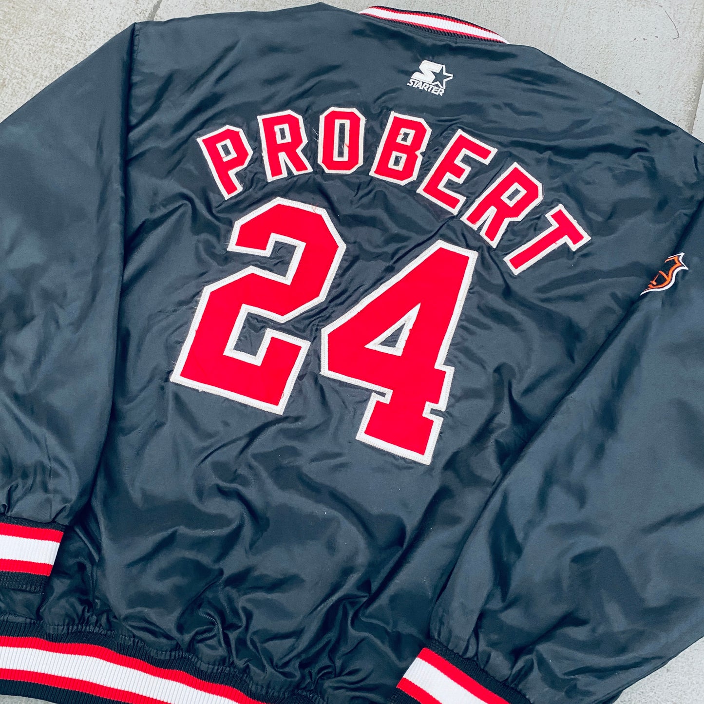 Chicago Blackhawks: 1990's Bob Probert Center Ice Starter Rink Side Jacket (XL)