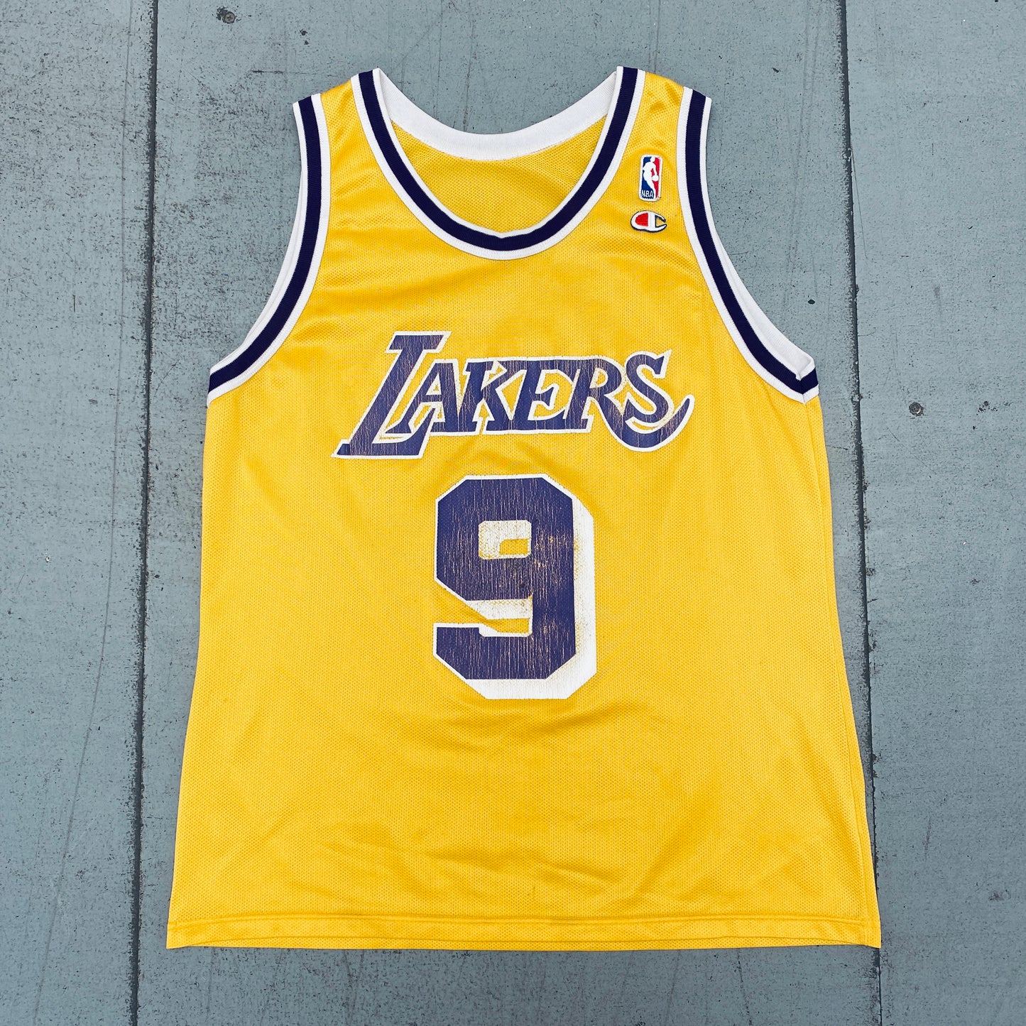 Los Angeles Lakers: Nick Van Exel 1994/95 Yellow Champion Jersey (M)