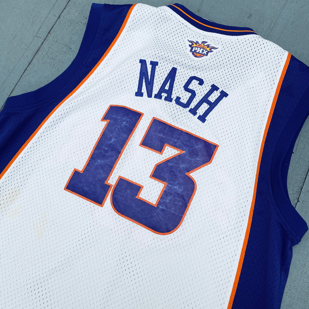 Reebok Authentic Steve Nash Phoenix Suns Jersey Size 57 White MVP Vintage  3XL