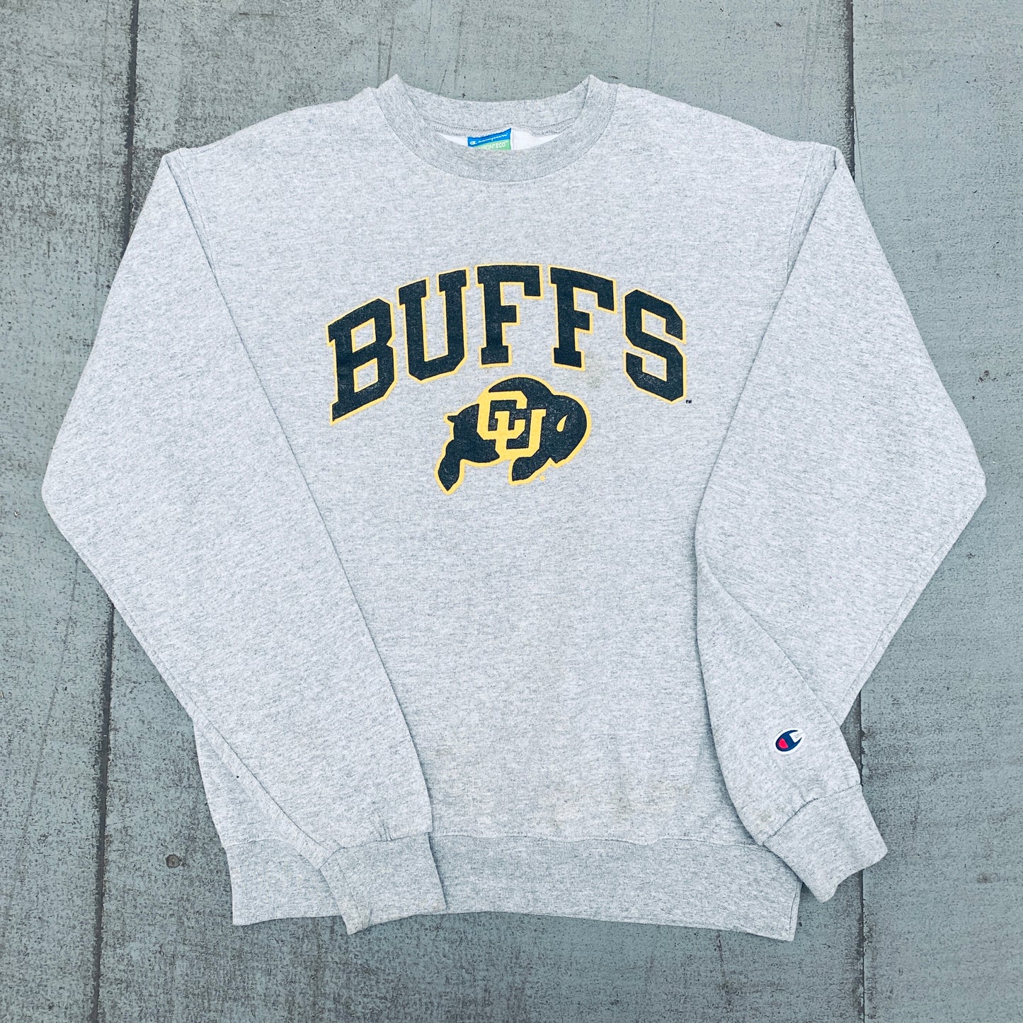 Colorado Buffaloes: 1990's Champion Graphic Spellout Sweat (M)