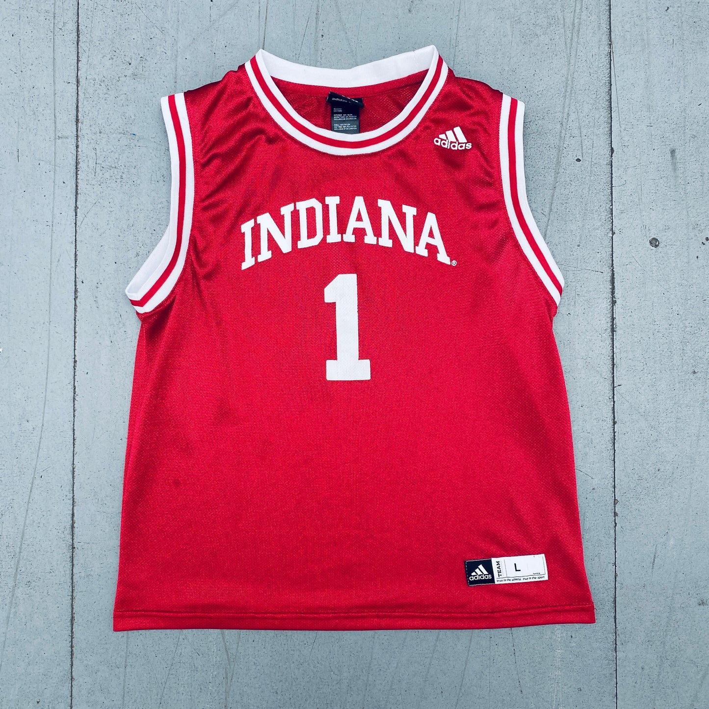 Indiana Hoosiers: No. 1 "Jared Jeffries" 2001/02 Red Adidas Jersey (S)