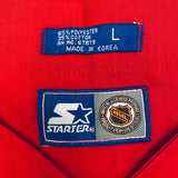 Chicago Blackhawks: 1990's Reverse Spellout Pinstripe Starter Baseball Jersey (L)