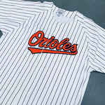 Baltimore Orioles: 1990's Cal Ripken Jr. White Pinstripe Stitched Starter Jersey (XL)