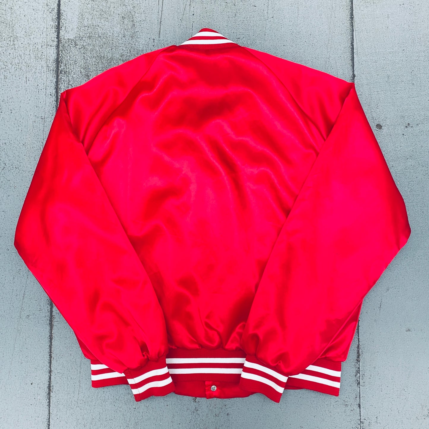 St. Louis Cardinals: 1990's Chalk Line Satin Bomber Jacket (L/XL)