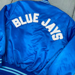 Toronto Blue Jays: 1980's Satin Stitched Reverse Spellout Bomber Jacket (L)