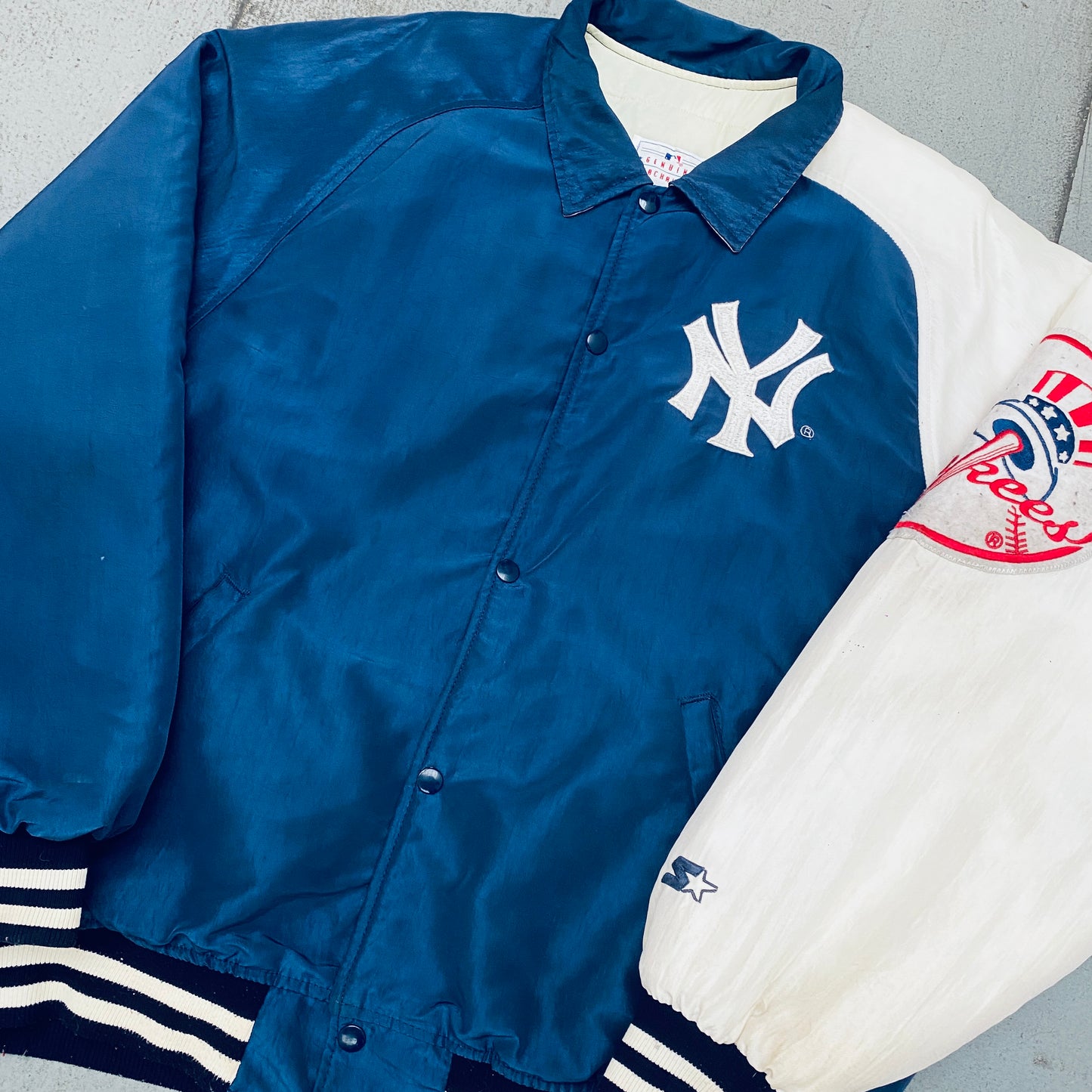 New York Yankees: 1990's Coach's Dugout Starter Bomber Jacket (L/XL)