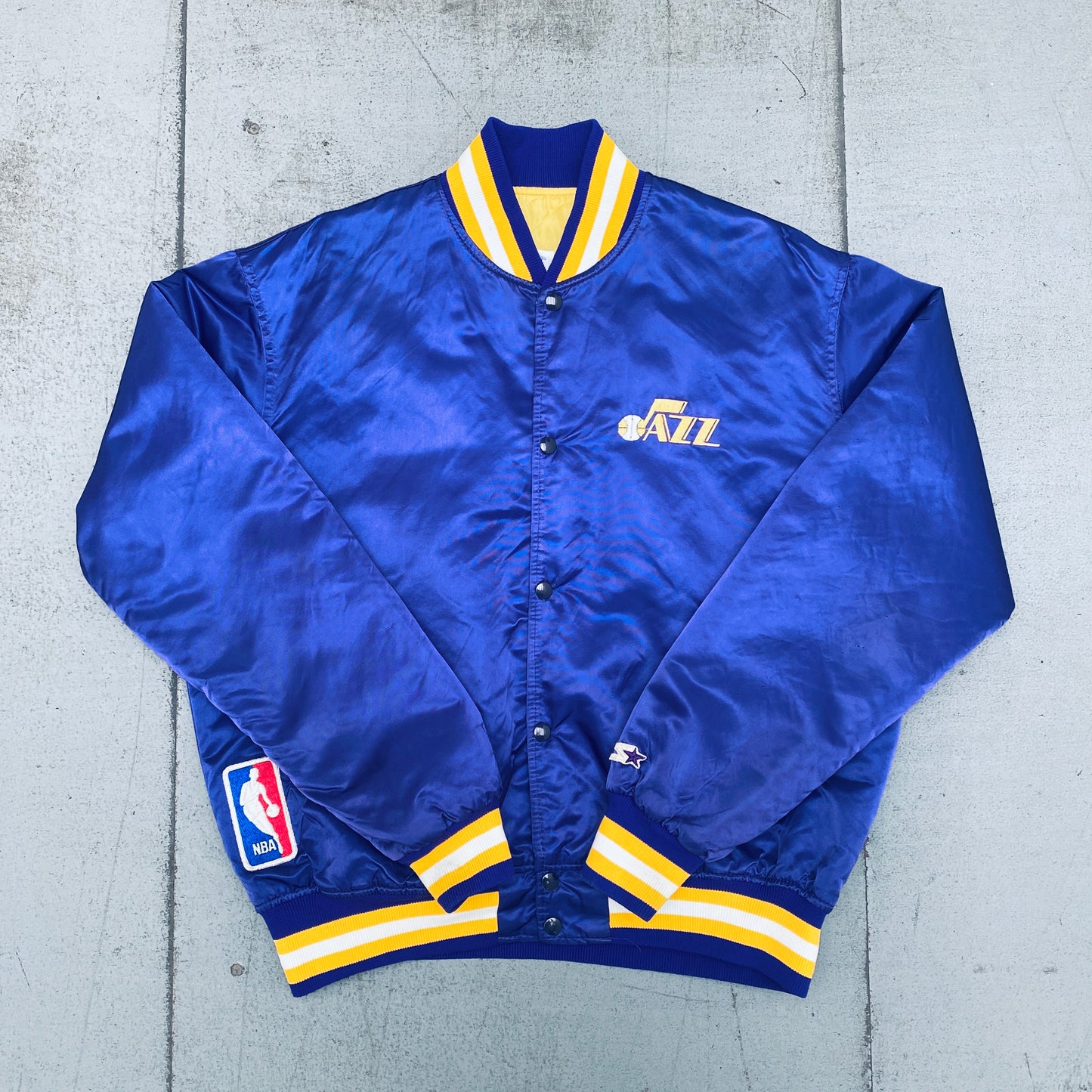 Utah Jazz: 1980's Satin Starter Bomber Jacket (XL)