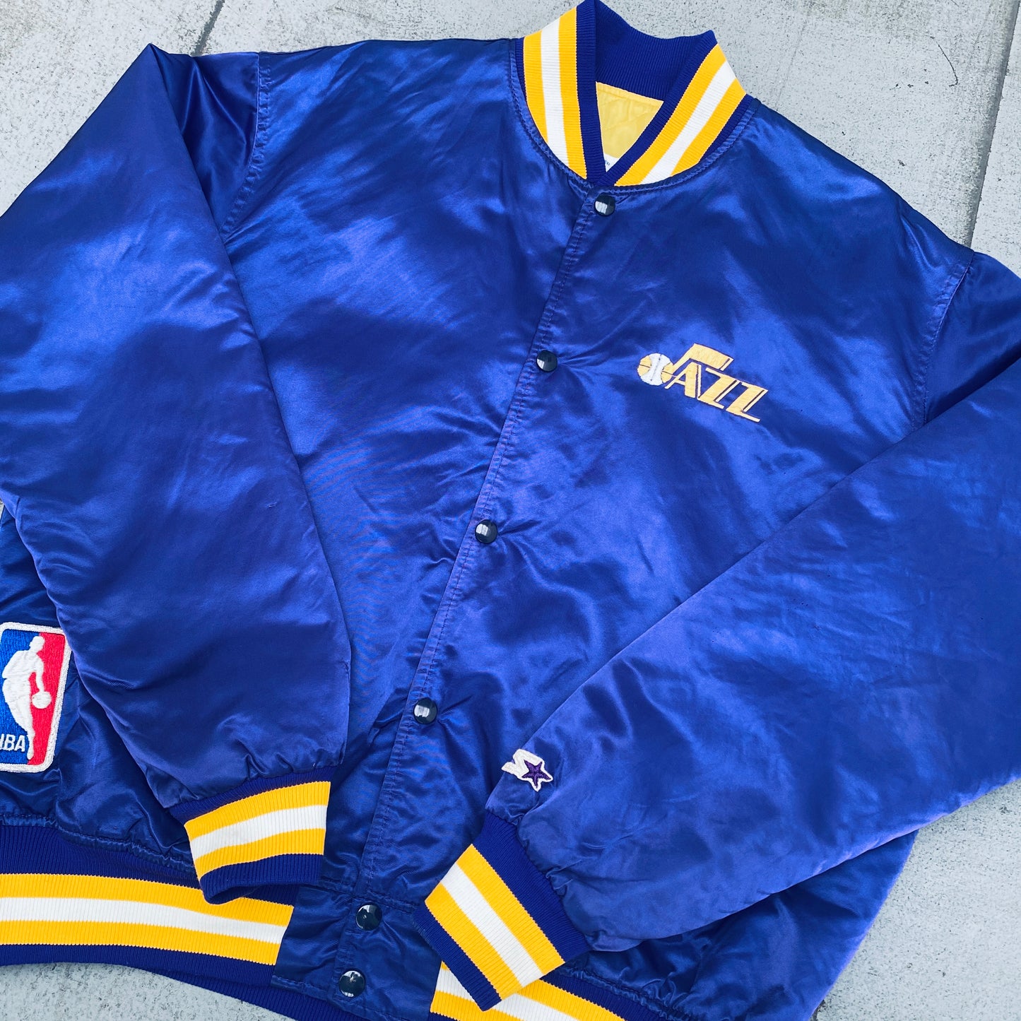 Utah Jazz: 1980's Satin Starter Bomber Jacket (XL)