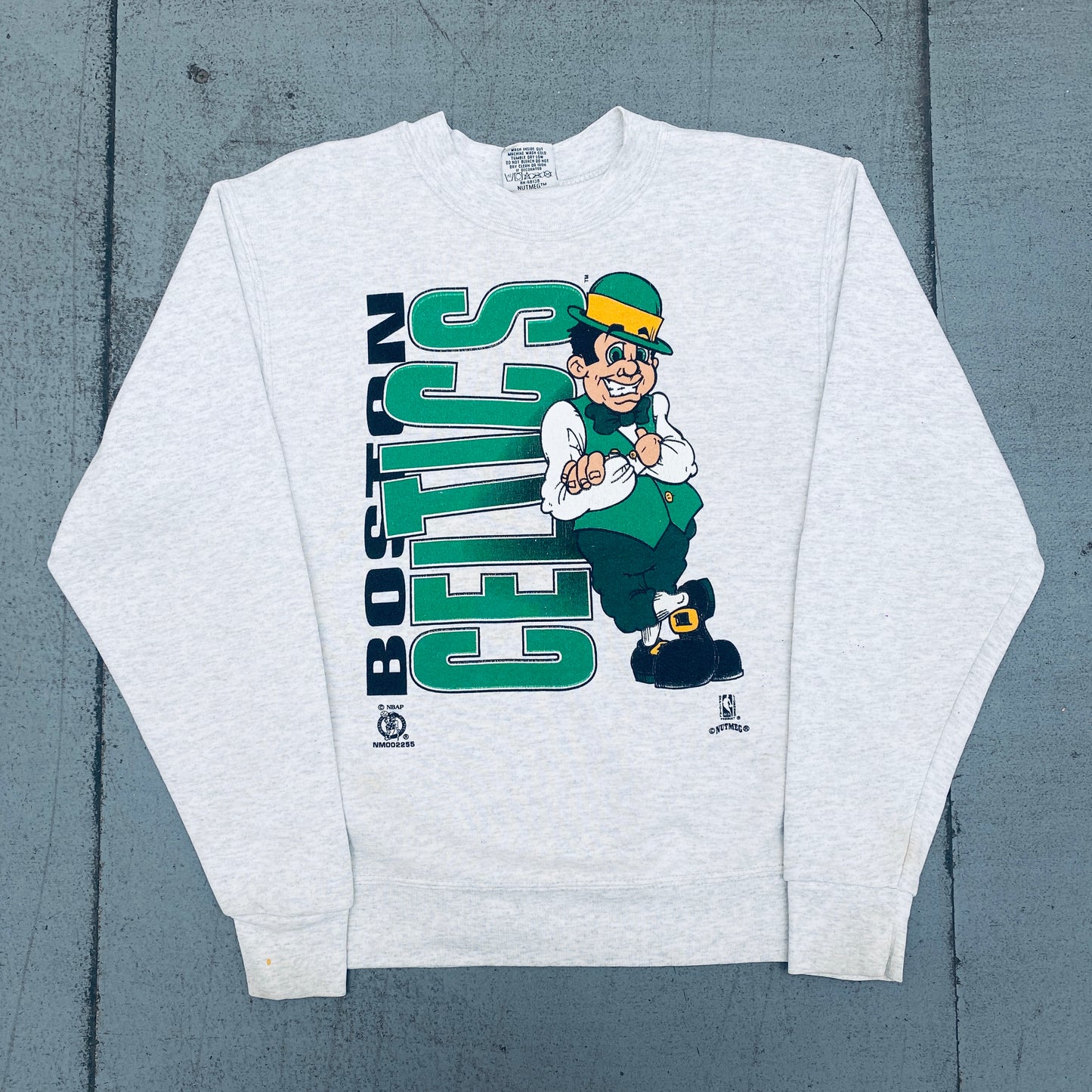 Boston Celtics: 1990's Nutmeg Mills All Over Graphic Sweat (XS/S)