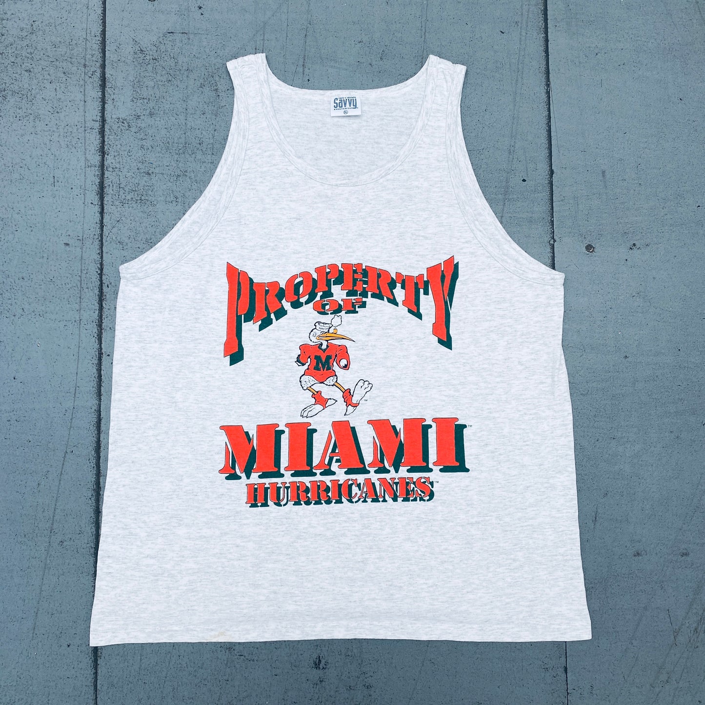 Miami Hurricanes: 1990's "Property Of Miami Hurricanes" Muscle Tee (L/XL)