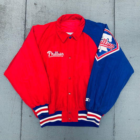 Philadelphia Phillies: 1990's Diamond Collection Dugout Starter Bomber Jacket (M/L)