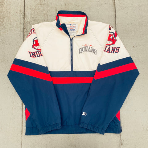 Cleveland Indians: 1990's 1/4 Zip Dugout Starter Jacket (M/L)