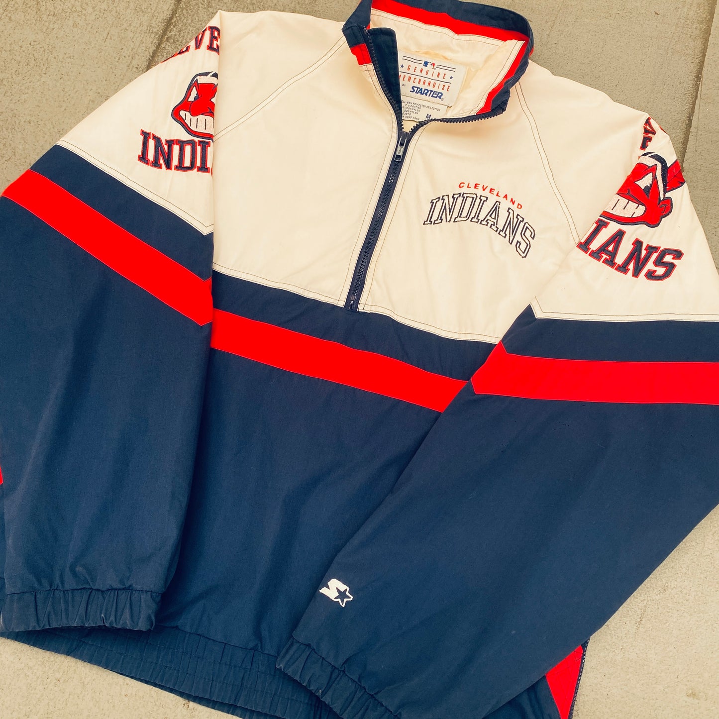 Cleveland Indians: 1990's 1/4 Zip Dugout Starter Jacket (M/L)