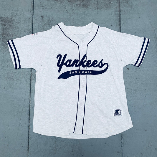 New York Yankees: 1990's Stitched Script Spellout Starter Baseball Jersey (XL)