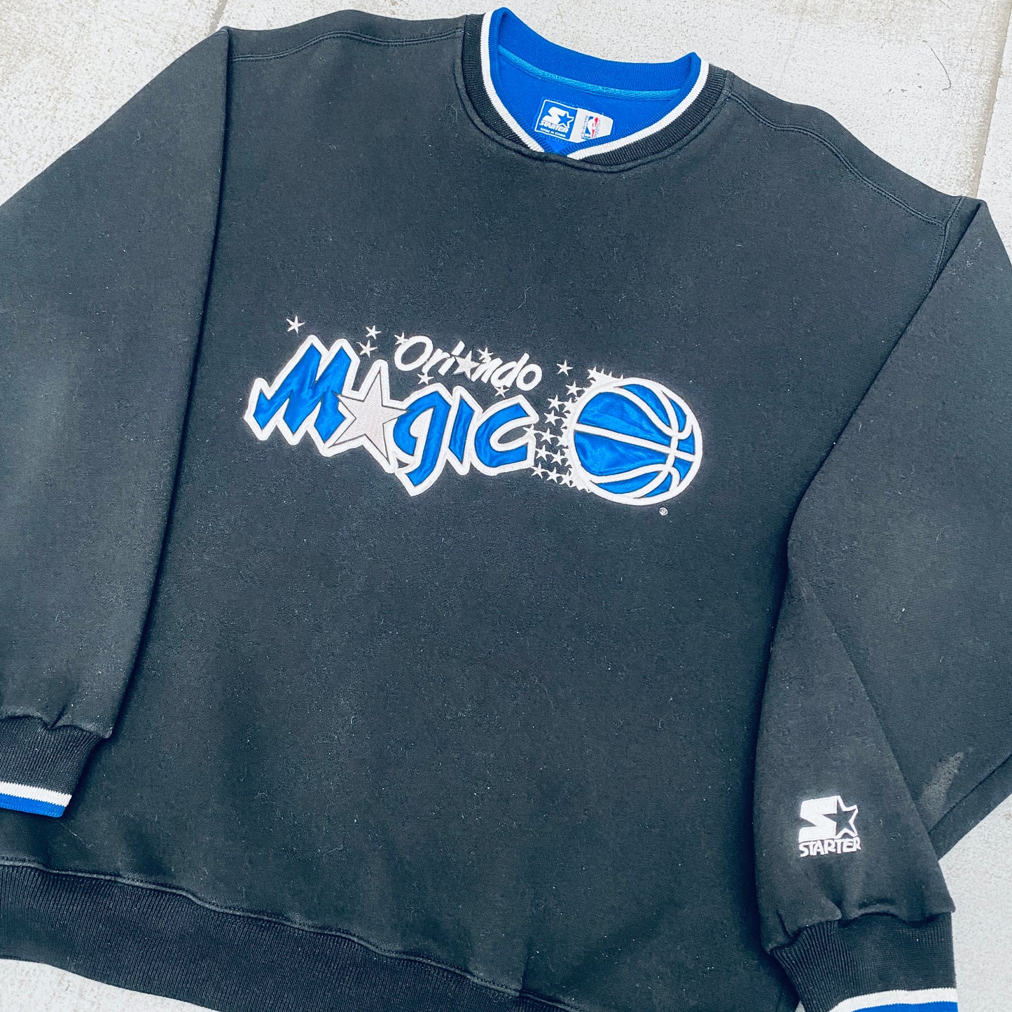 Orlando Magic: 1990's Embroidered Spellout Starter Sweat (L/XL)