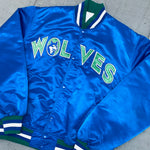Minnesota Timberwolves: 1990's Satin NBA Authentics Starter Bomber Jacket (XL)