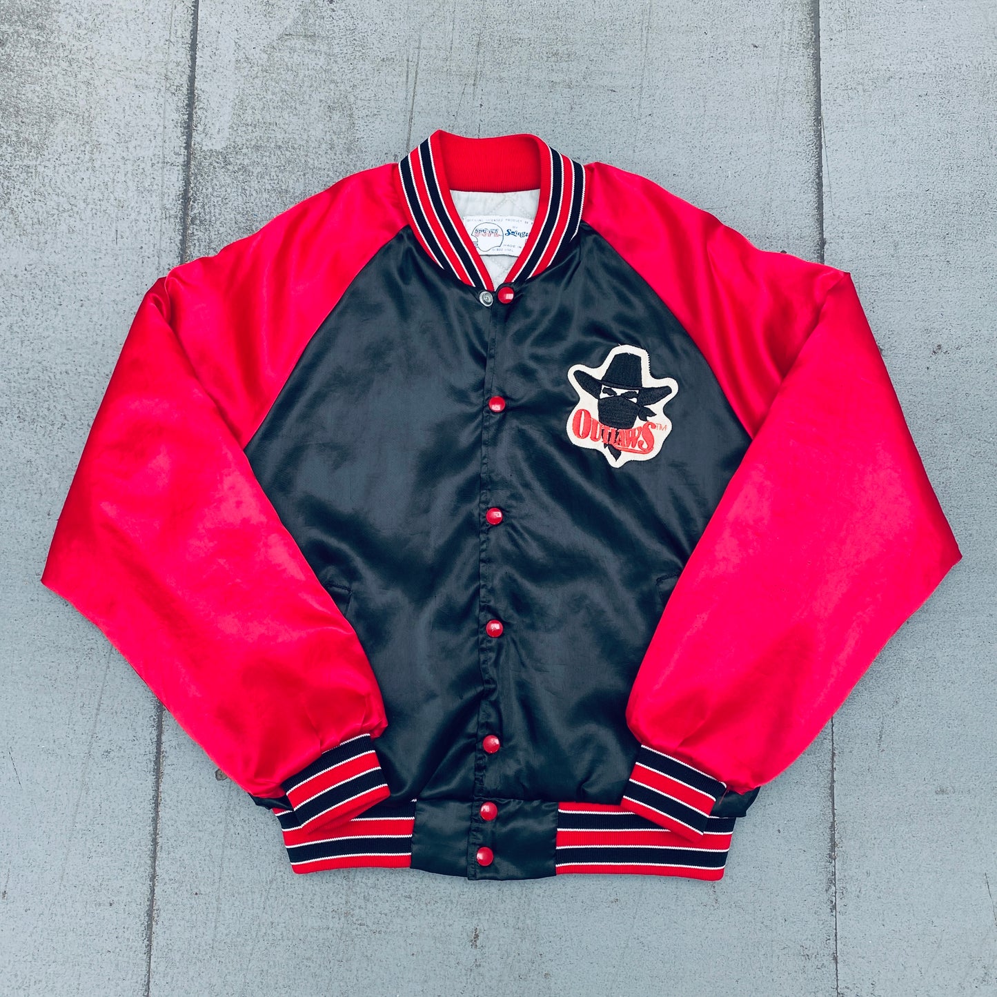 USFL: Oklahoma Outlaws 1984 Swingster Satin Inaugural Season Bomber Jacket (M)