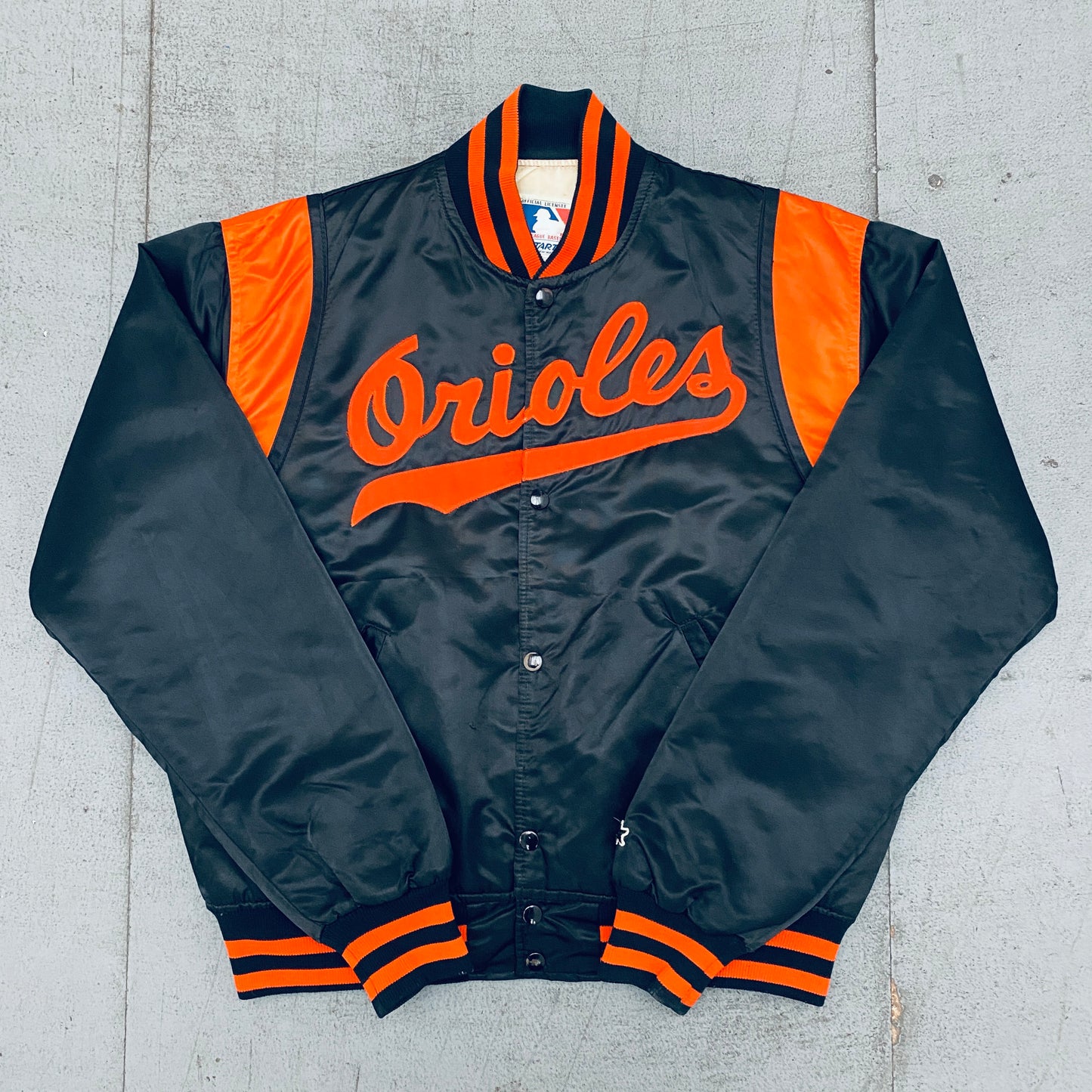 Baltimore Orioles: 1980's Satin Starter Bomber Jacket (L)