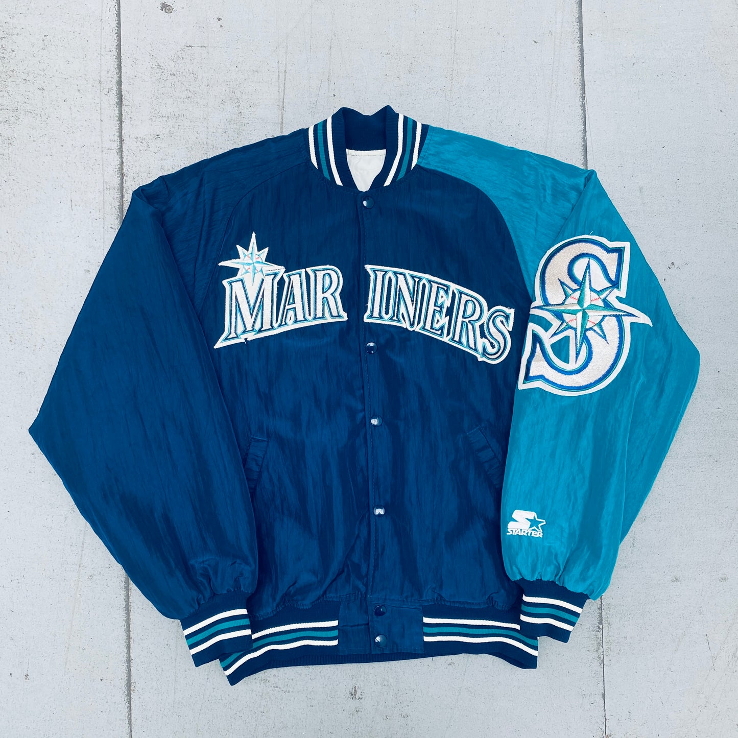 Seattle Mariners: 1990's Diamond Collection Coach's Dugout Starter Bomber Jacket (M)