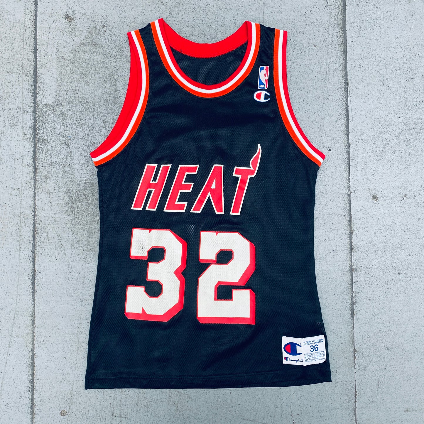 Miami Heat: Harold Miner 1993 Black Champion Jersey (S)