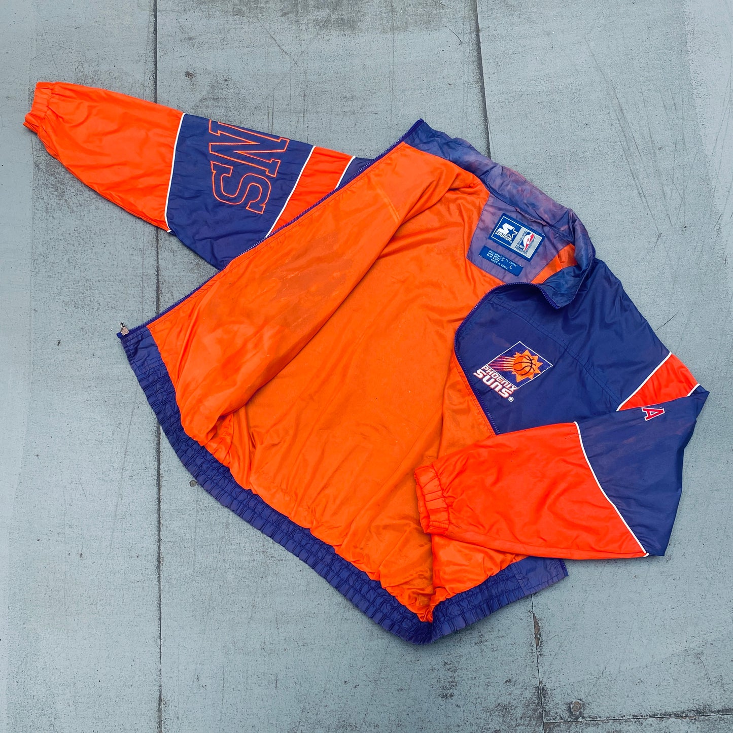 Phoenix Suns: 1990's Fullzip Starter Windbreaker (L)