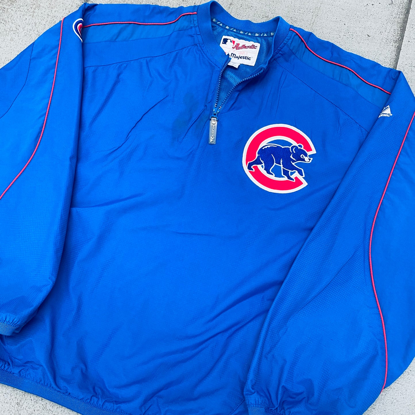 Chicago Cubs: 2000's Majestic 1/4 Zip Dugout Jacket (XL)