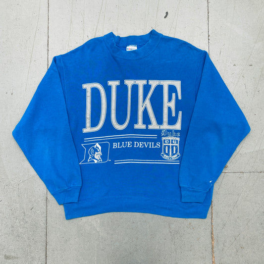 Duke Blue Devils: 1990's Graphic Spellout Sweat (L)