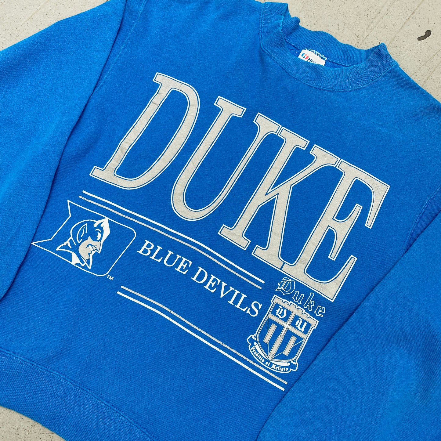 Duke Blue Devils: 1990's Graphic Spellout Sweat (L)