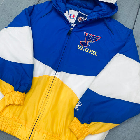 Youth Gold/Blue St. Louis Blues Goal Line Full-Zip Hoodie Windbreaker Jacket