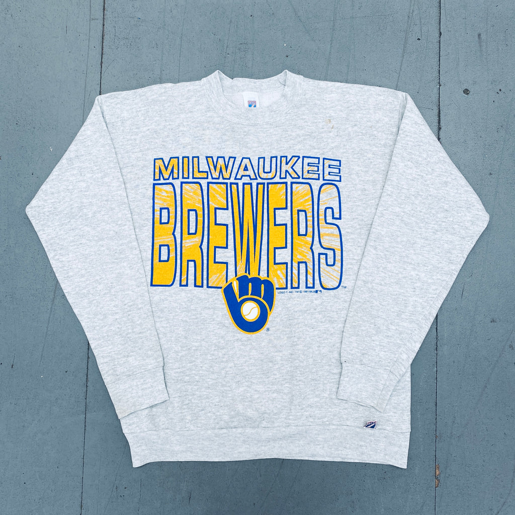 Milwaukee Brewers: 1991 Logo 7 Graphic Spellout Sweat (S/M
