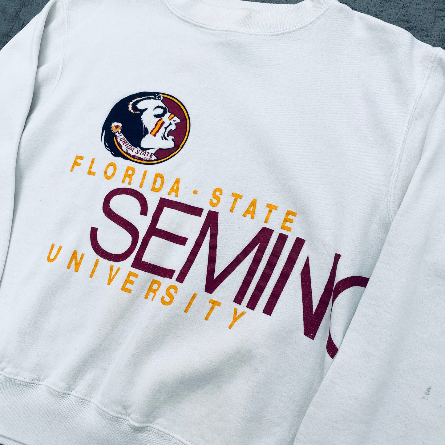 Florida State Seminoles: 1990s' Wraparound Spellout Sweat (S/M)