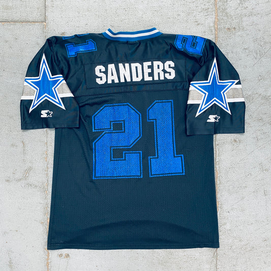 Dallas Cowboys: Deion Sanders Blackout Starter Jersey 1996/97 (L)