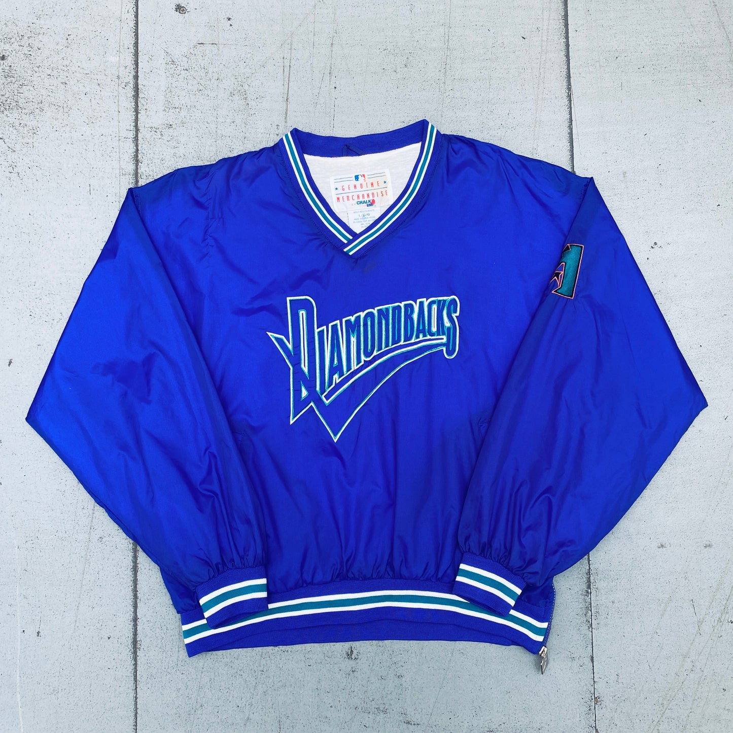 Arizona Diamondbacks: 1990's Chalk Line Embroidered Spellout Dugout Jacket (L)