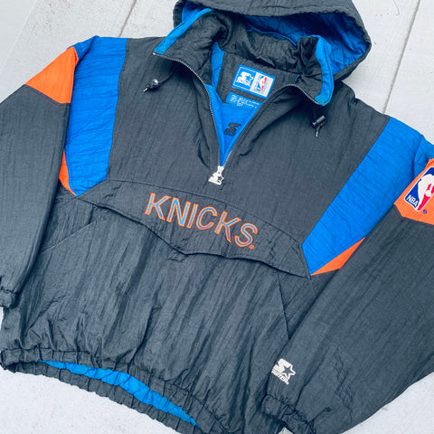 Men's New York Knicks Starter Blue The Star Vintage Full-Zip Jacket
