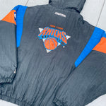 New York Knicks: 1990's Blackout 1/4 Zip Starter Breakaway Jacket (XL)