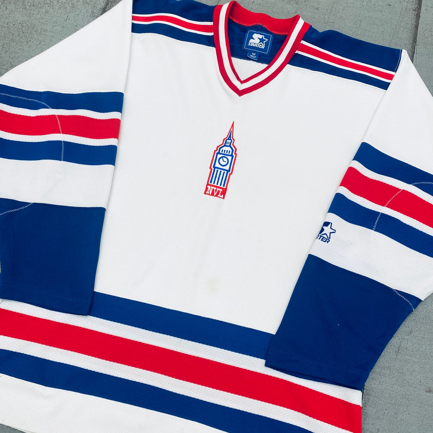 NVL: ReWork Embroidered Logo New York Rangers Starter Jersey (M)