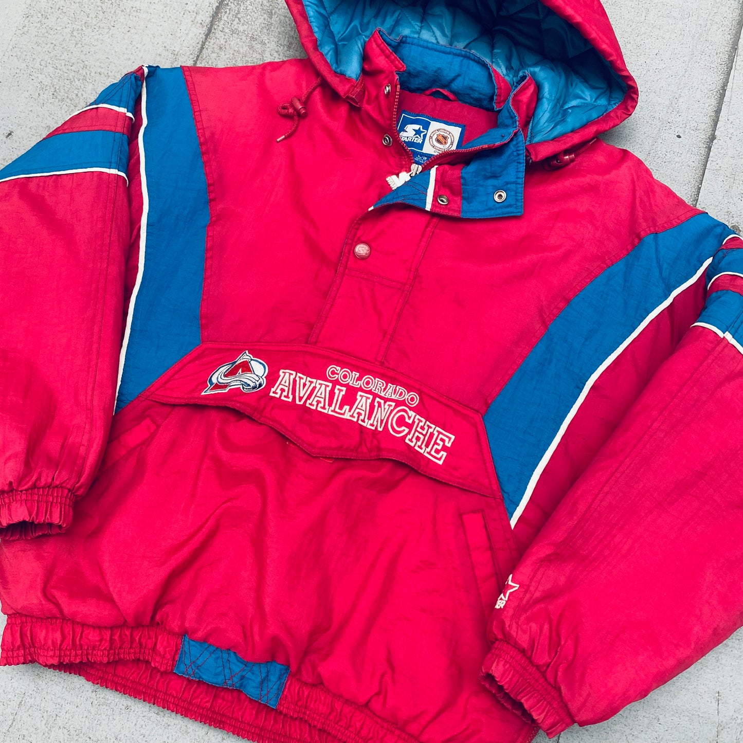 Colorado Avalanche: 1990's 1/4 Zip Starter Breakaway Jacket (L)