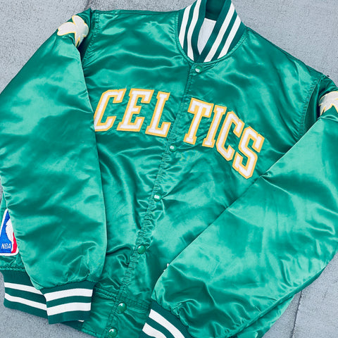 Boston Celtics Vintage Starter Made In USA White Satin Jacket